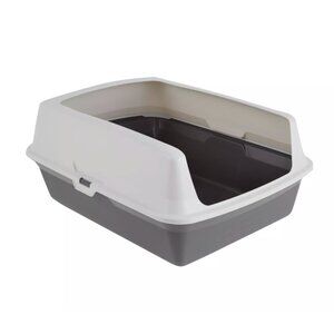 Large Snap On Rimmed Plastic Litter Box For Cats
